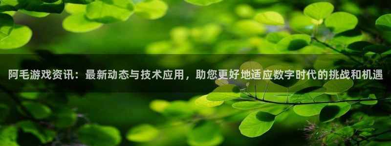 辉达娱乐官方登录网址：阿毛游戏资讯：最新动态与技术应用，助您